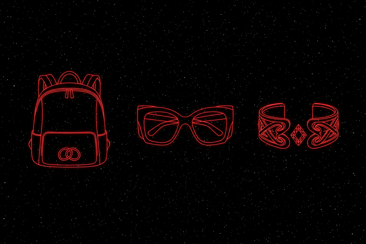 haz que esten como separados, y que recuerden a productos de grandes marcas, ademas las siluetas sin rellenar porfavor